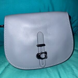 Elegant power blue Leather Shoulder Bag